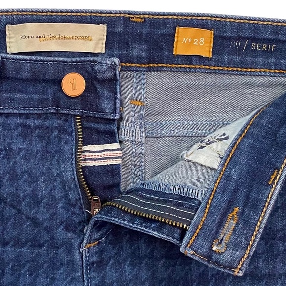 Pilcro and the Letterpress Anthro Houndstooth Print Serif Skinny Ankle Jeans 28 - Picture 3 of 15